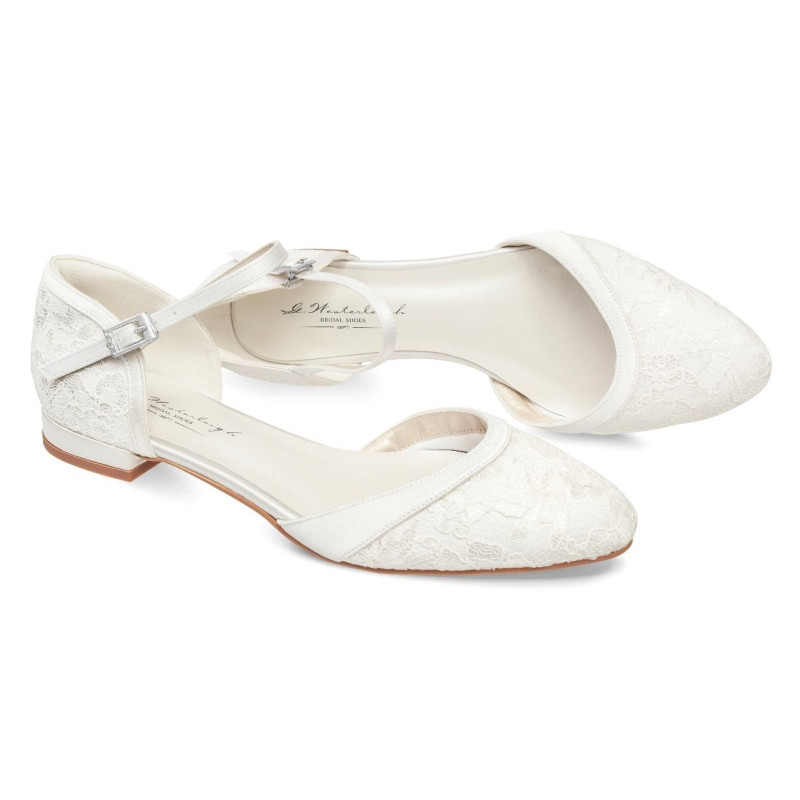 Sapatos Noiva Rasos com renda