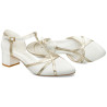 Sapatos Noiva com Saltos Baixos e Grossos Elegantes e Confortáveis.