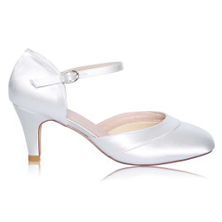 Sapatos Noiva Lisos de Cetim Saltos Medios, Bonitos e Confortáveis