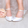 Sapatos Noiva Lisos de Cetim Saltos Medios, Bonitos e Confortáveis