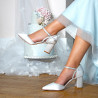 Sapatos noiva confortáveis salto grosso