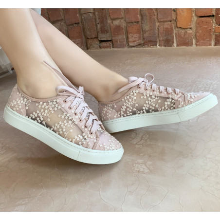 Sapatilhas Noiva tipo Tenis, cor de rosa