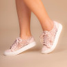 Sapatilhas Tenis de Noiva Renda Rosa. Envio Gratis Portugal