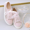 Tenis de renda rosa para noiva