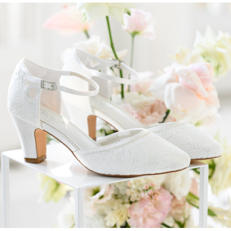 Sapatos Noiva baixos de renda