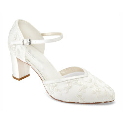 Sapatos Noiva Saltos Cuadrados Muito Confortáveis, Interior em Pele