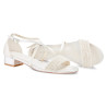 Sandalias Noiva com Pérolas Elegantes e Confortáveis Salto 3cm