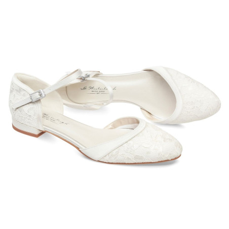 Sapatos Noiva Rasos com renda