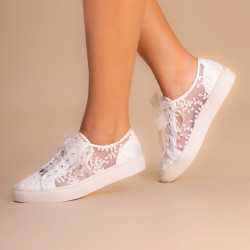 Sapatilhas Noiva Baratas Renda Bordada Super Elegantes e Confortáveis