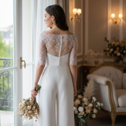 Top de Noiva em Renda Transparente | Decote Barco