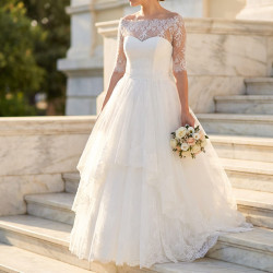 Top de Noiva em Renda Transparente | Decote Barco