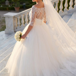 Top de Noiva em Renda Transparente | Decote Barco