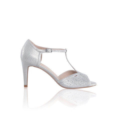Sandalias prateadas para noivas