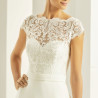 Bolero de Renda Chic e manga Curta para Vestidos de Noiva