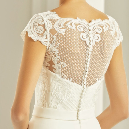 Bolero Noiva renda manga curta