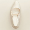 Sapatos de Noiva Saltos Altos e Grossos de cor Branco Natural