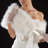 Estola de Penas de Marabu para Noivas cor Marfim - Loja Portugal