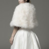 Capa para Noivas, de cor Marfim feita de Penas Naturais de Marabu