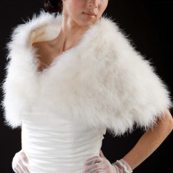 Estola Noivas de Inverno feita de Penas de Marabu de Grande Qualidade